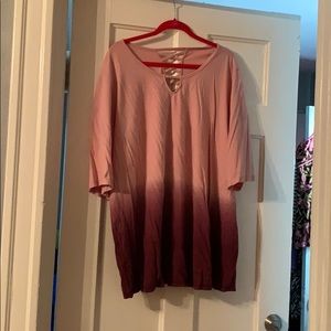 Catherine pink/burgundy ombré top